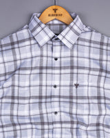 Marco Gray With White Check Dobby Cotton Shirt