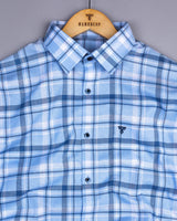 Marco Blue With White Check Dobby Cotton Shirt