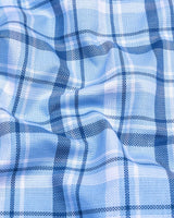 Marco Blue With White Check Dobby Cotton Shirt