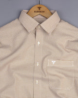 Lolo Cream With White Small Check Oxford Cotton Shirt