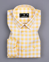 Dakota Yellow With White Twill Check Cotton Shirt