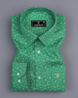 Thorium Green Printed Dobby Texture Cotton Shirt