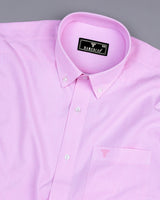 Pink Small Graph Check Formal Cotton Shirt