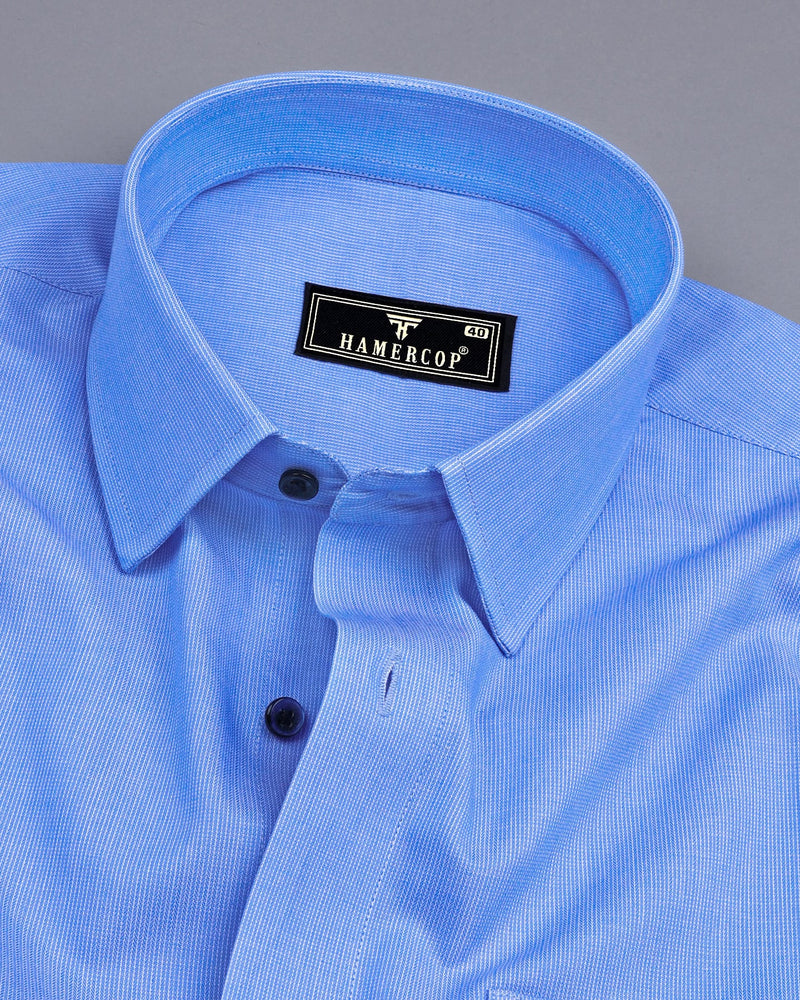 Impex Blue Dobby Cotton Formal Shirt