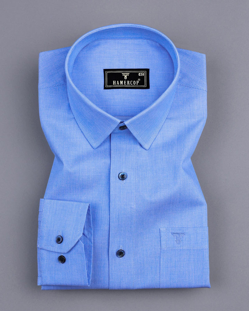 Impex Blue Dobby Cotton Formal Shirt