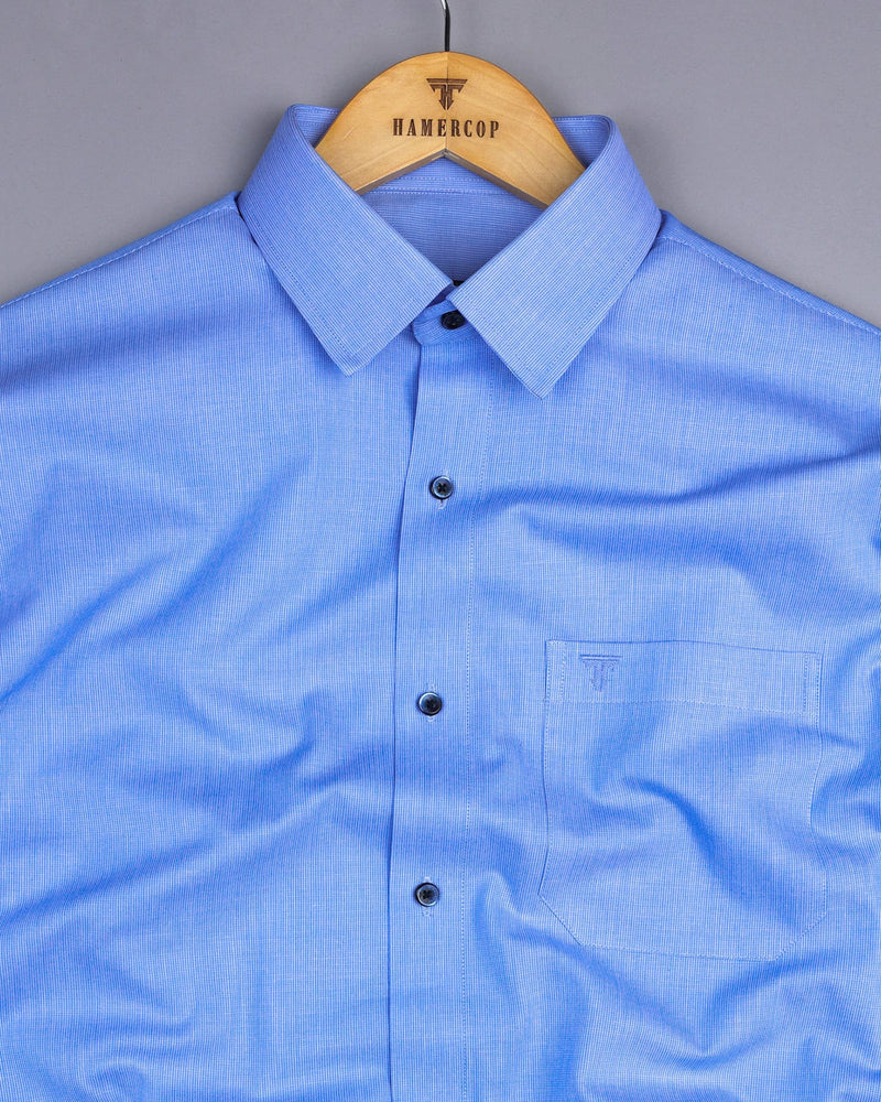 Impex Blue Dobby Cotton Formal Shirt