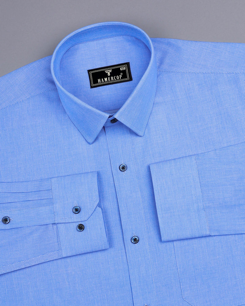 Impex Blue Dobby Cotton Formal Shirt