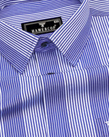 Blozen NavyBlue With White Stripe Formal Cotton Shirt