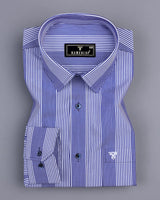 Blozen NavyBlue With White Stripe Formal Cotton Shirt