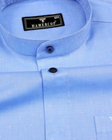 Totowa SkyBlue Textured Dobby Cotton Shirt