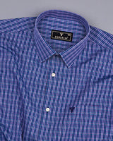 Ripon Blue Small Check Formal Cotton Shirt