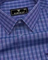 Ripon Blue Small Check Formal Cotton Shirt