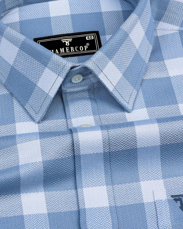 Paston Gray Dobby Check Premium Cotton Shirt