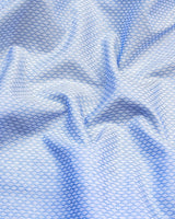 Opal SkyBlue With White Jacquard Texture Cotton Shirt