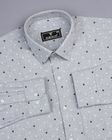Royal Crown Printed Gray Color Plaid Flannel Cotton Shirt