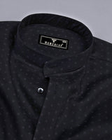 Cornel Black With Gray Twill Printed Cotton Shirt