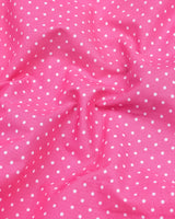 Visual Pink Polka Dot Printed Designer Cotton Shirt