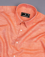 Desert Orange Linen Cotton Solid Shirt