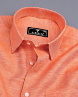 Desert Orange Linen Cotton Solid Shirt