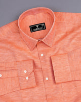 Desert Orange Linen Cotton Solid Shirt