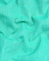 Turquoise Green Linen Cotton Solid Shirt