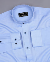 Carnation SkyBlue With White Textured Dobby Cotton Shirt