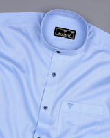 Carnation SkyBlue With White Textured Dobby Cotton Shirt