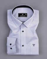 Light Gray Foho Small Dobby Square Check Designer Shirt