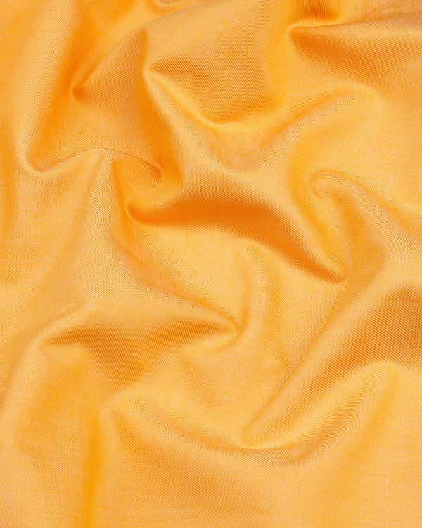 Mango Yellow Twill Soft Cotton Solid Shirt