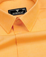 Mango Yellow Twill Soft Cotton Solid Shirt