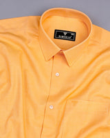 Mango Yellow Twill Soft Cotton Solid Shirt