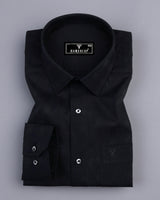 Jordan Black Self Check Dobby Cotton Solid Shirt