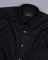 Jordan Black Self Check Dobby Cotton Solid Shirt