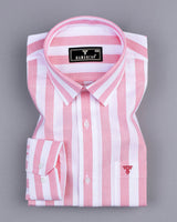 Otter Pink With White Stripe Oxford Cotton Shirt