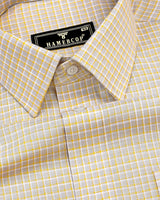 Dublin Gray With Yellow Check Linen Cotton Shirt