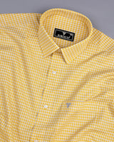 Dublin Yellow With Gray Check Linen Cotton Shirt