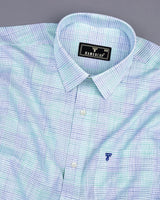 Canvas Blue Graph Check Amsler Cotton Formal Shirt