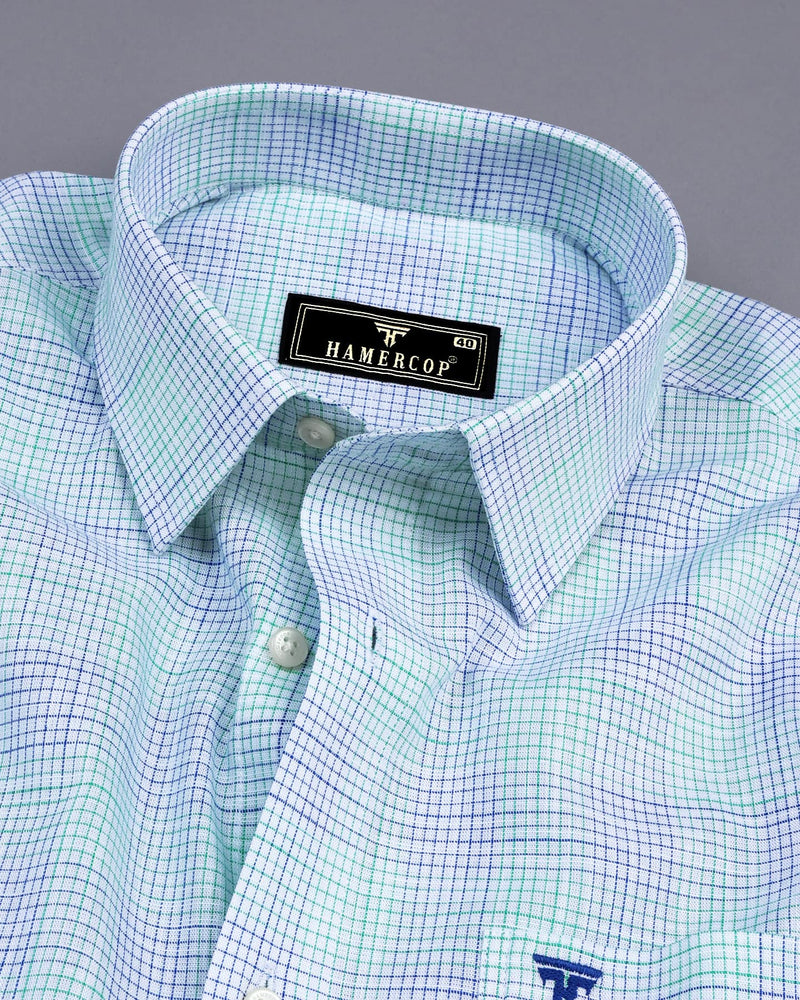 Canvas Blue Graph Check Amsler Cotton Formal Shirt