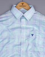 Canvas Blue Graph Check Amsler Cotton Formal Shirt