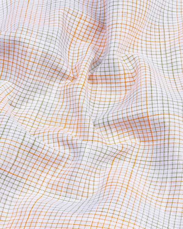 Canvas Orange With Green Graph Check Amsler Cotton Shirt