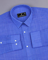 Luton Blue Check Amsler Cotton Formal Shirt