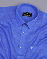 Luton Blue Check Amsler Cotton Formal Shirt