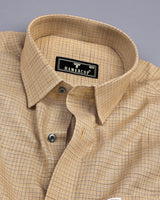 Luton Cream Check Amsler Cotton Formal Shirt