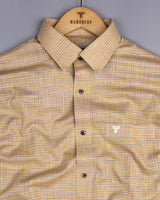 Luton Cream Check Amsler Cotton Formal Shirt