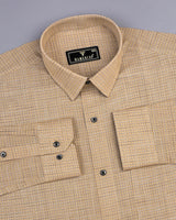 Luton Cream Check Amsler Cotton Formal Shirt