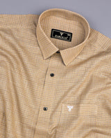 Luton Cream Check Amsler Cotton Formal Shirt