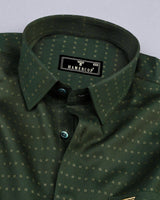 Green Glitter Printed Soft Satin Cotton Shirt