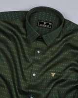 Green Glitter Printed Soft Satin Cotton Shirt