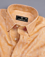 Vicenza Biscuit Cream Jacquard Textured  Cotton Shirt