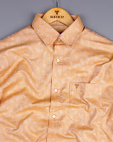 Vicenza Biscuit Cream Jacquard Textured  Cotton Shirt